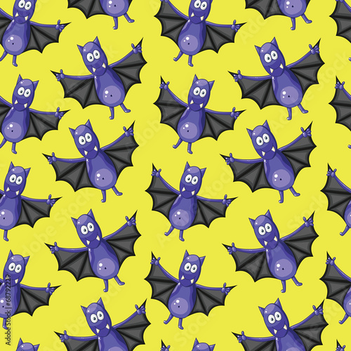 Seamless pattern with bats