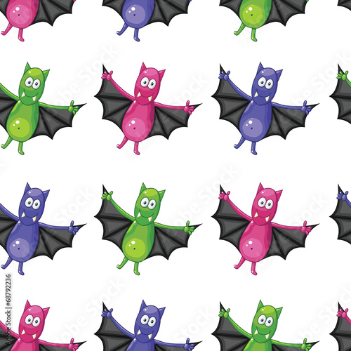 Seamless pattern with bats