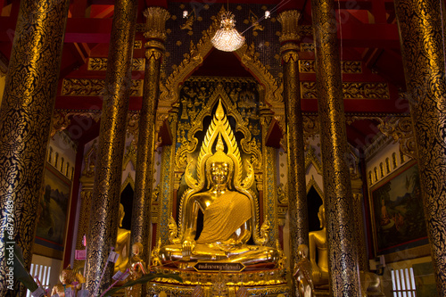 Photography buddha statue at Wat wat nang phaya pitsanuloke in Thailand.