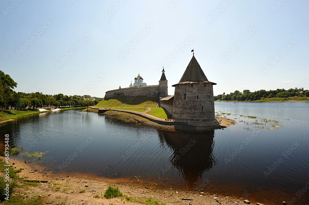 towers of the old Kremlin in Pskov, Russia