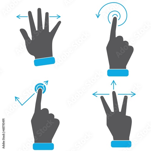 hand touch screen gestures icons