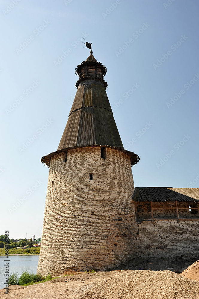 observation tower of the old Kremlin in Pskov, Russia