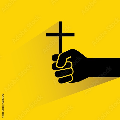 Fototapeta hand holding cross