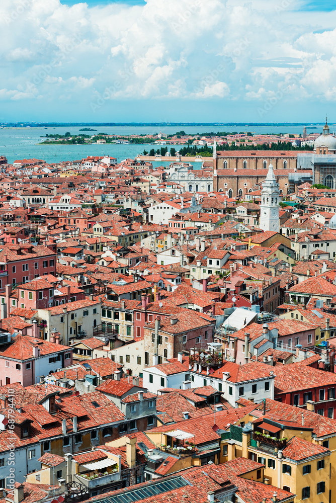 Obraz premium Panoramic view of Venice from San Marco bell tower, Italy