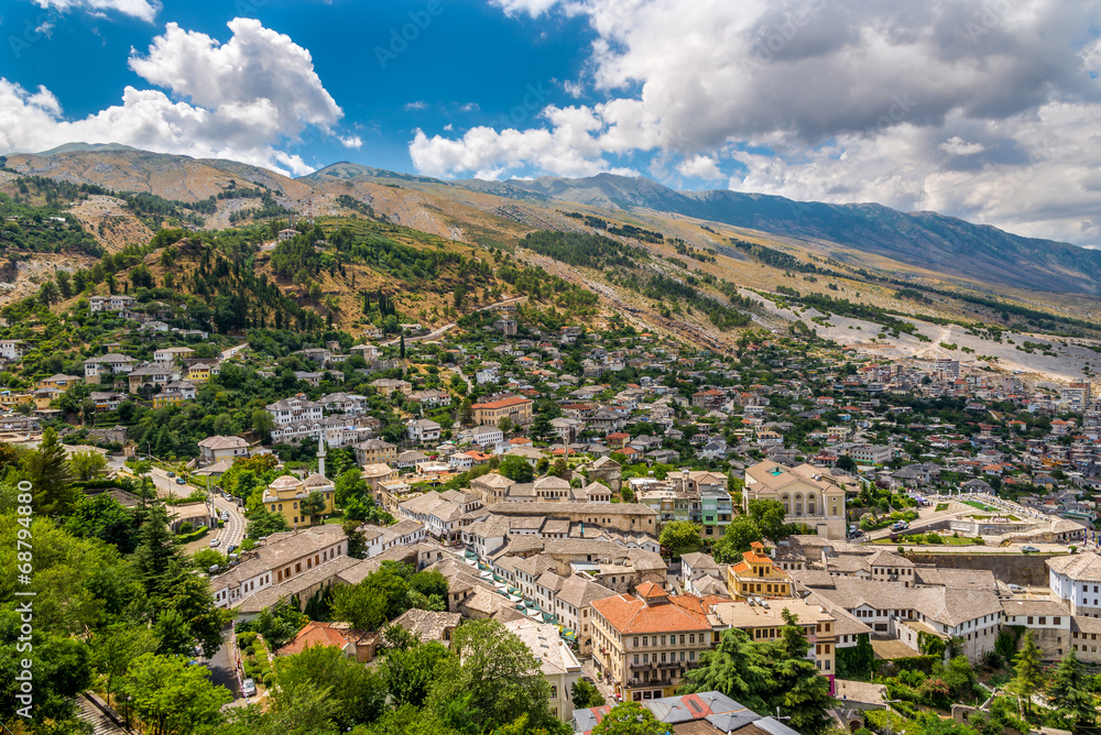 View at the old city of Gjirokaster
