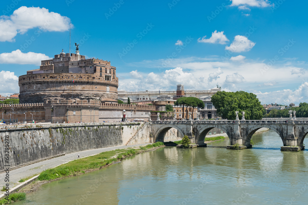 beautiful view with castle st. Angelo. Rome beautiful view with castle st. Angelo. Rome