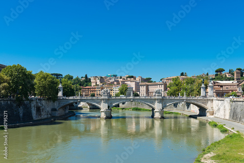 Bridge Il Tevere a Ponte Vittorio Emanuele II in Rome  Italy