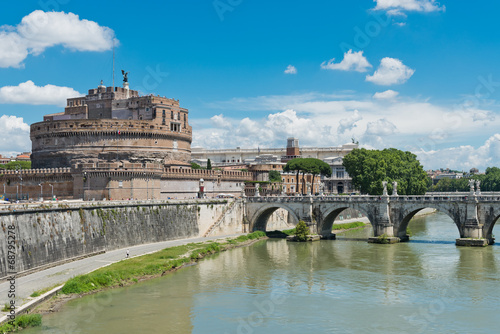 beautiful view with castle st. Angelo. Rome