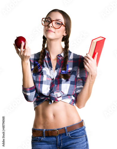 hipster girl in big glasses