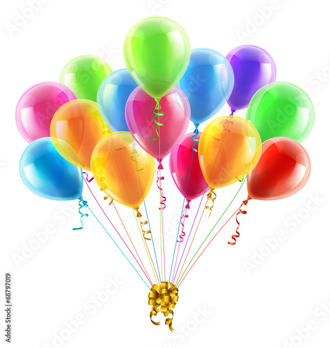 Birthday or party balloons and bow