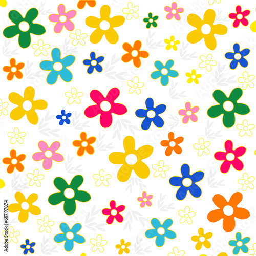 Wallpaper Mural Colorfull flowers vector background Torontodigital.ca