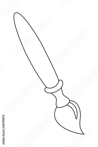 Pincel de artista en líneas. Ilustración vectorial