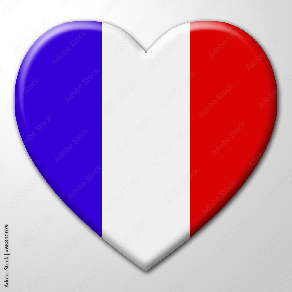 France Heart Represents Valentine Day And Europe France Heart Represents Valentine Day And Europe