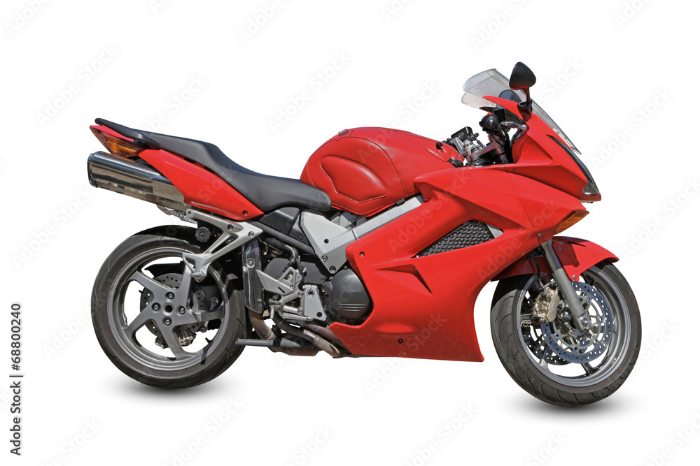 moto de course rouge Stock Photo | Adobe Stock