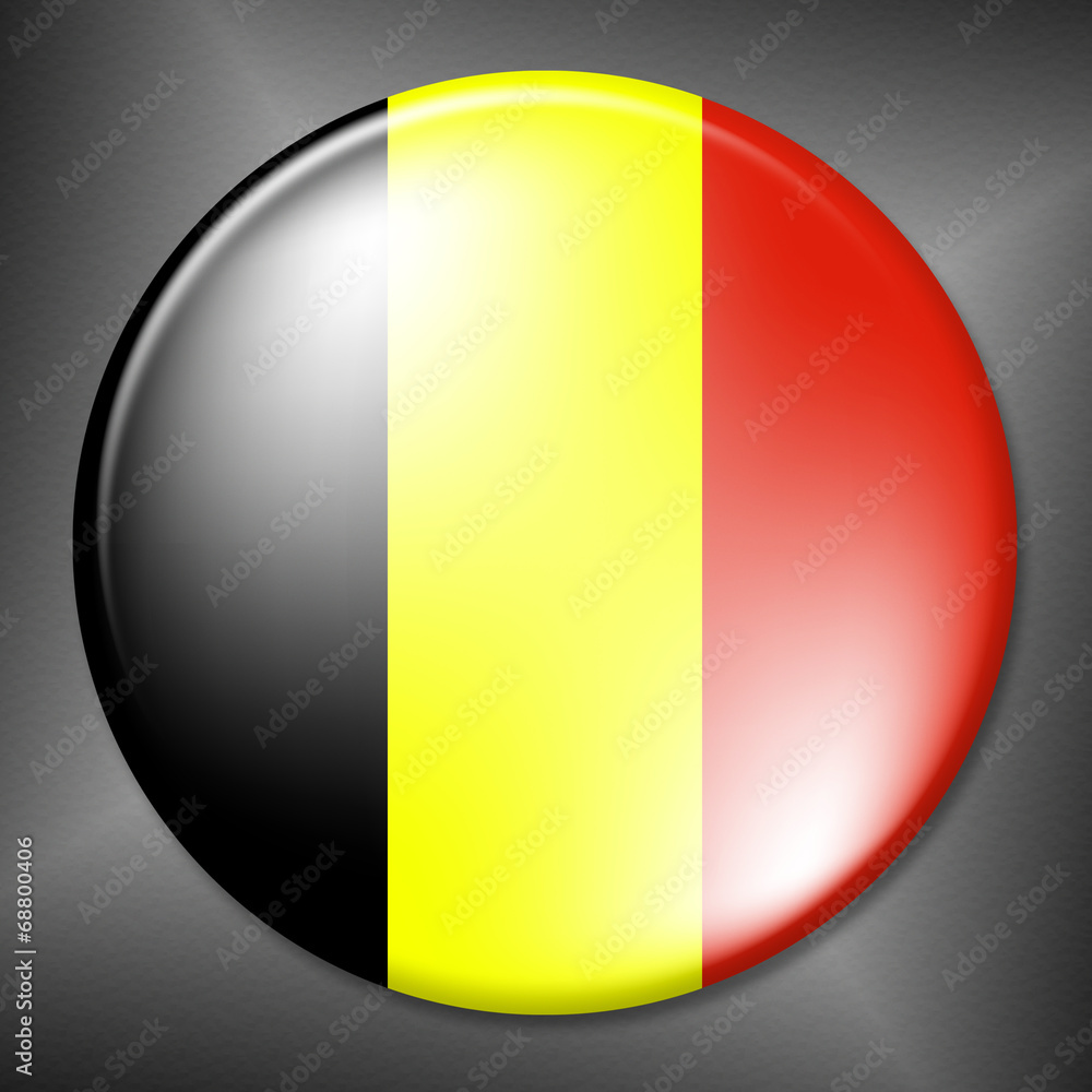 Fototapeta premium Belgian Badge Indicates Waving Flag And Badges