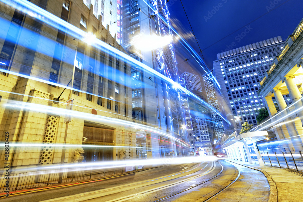 hong kong modern city High speed traffic hong kong modern city High speed traffic