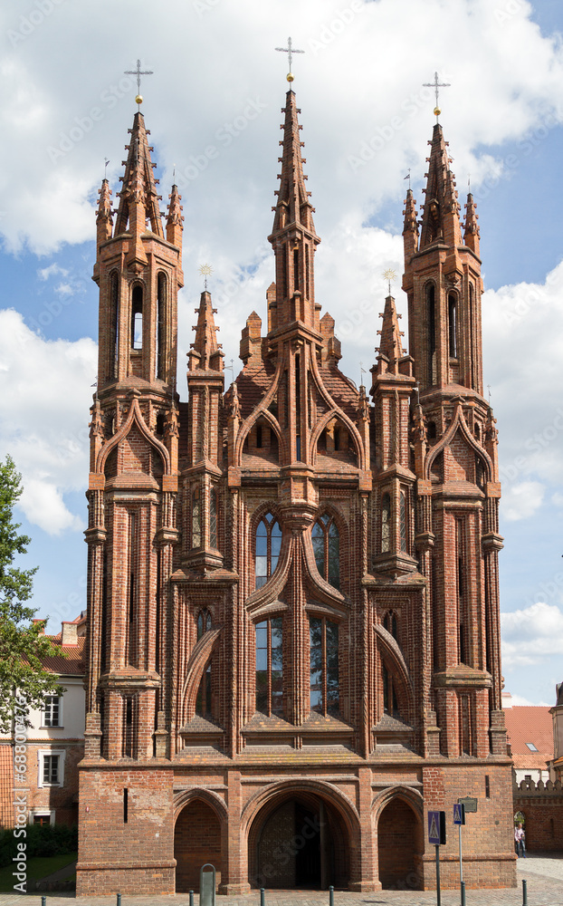 Gothic Style St. Anne Church in VIlnius, Lithuania