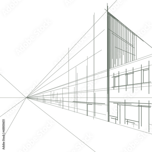 linear drawing of a street