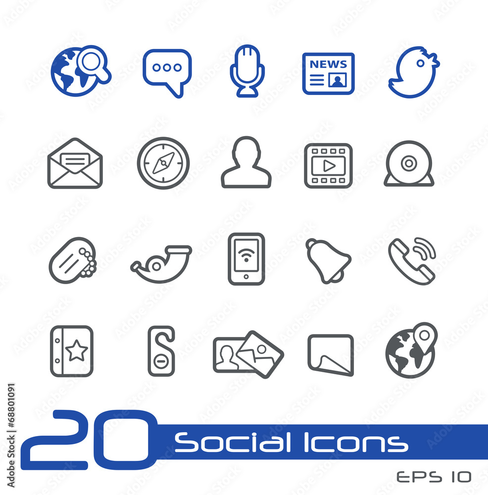 Social Network Icons // Line Series Social Network Icons // Line Series