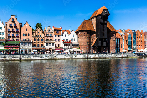 Picturesque scenery in the Old Town of Gdansk in Poland