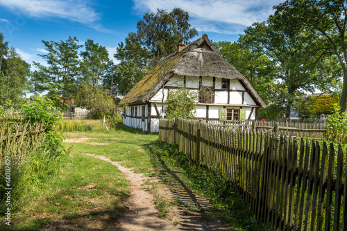 Old wooden house in Kluki, Poland