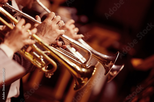 Wall Mural Pipes in the hands of musicians