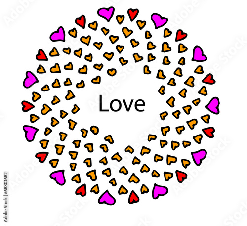 cuori d'amore e amicizia su sfondo bianco