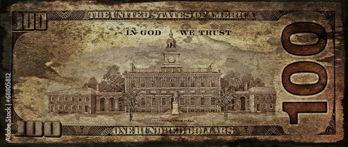 old grunge one hundred dollar bill