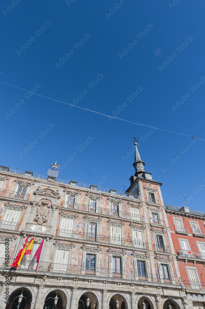 The Plaza Mayor square in Madrid, Spain.