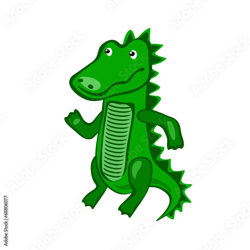 Hand-drawn cartoon vector wild Crocodile illustration