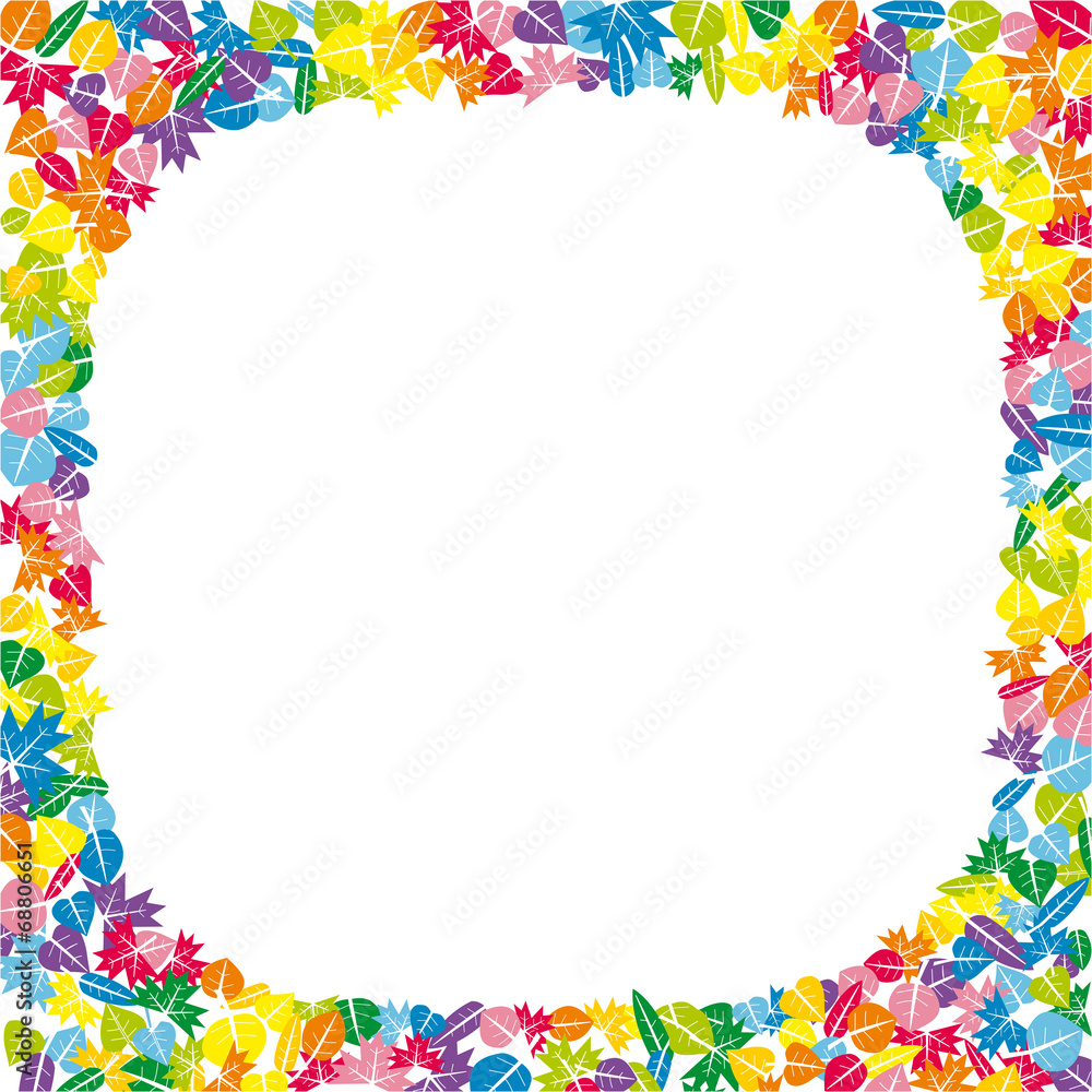 Obraz premium Colorful autumn frame made of leaves illustration