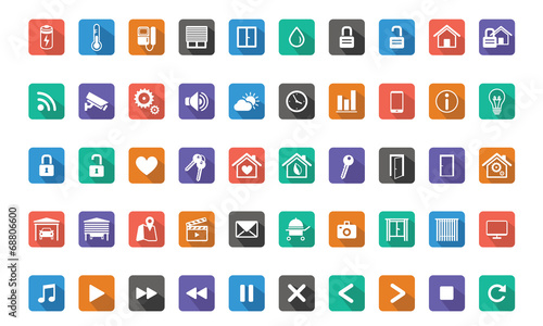 Home automation, Smart home  icon set, Vector images