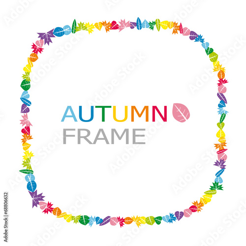 Colorful autumn frame made of leaves illustration
