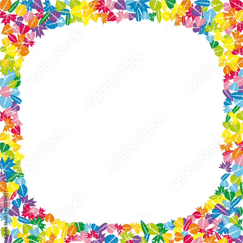 Colorful autumn frame made of leaves illustration