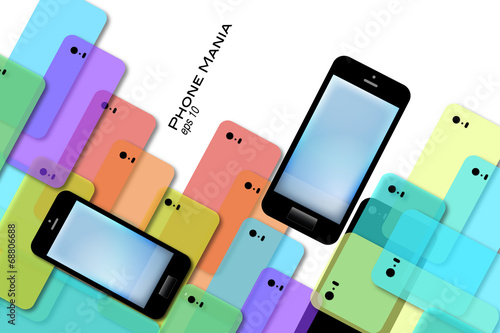 Phone Mania Vector Illustration