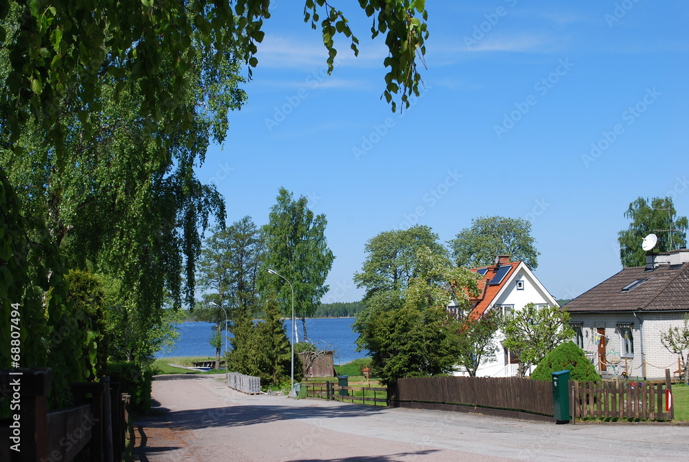 Fototapeta premium Dorfstraße in Schweden