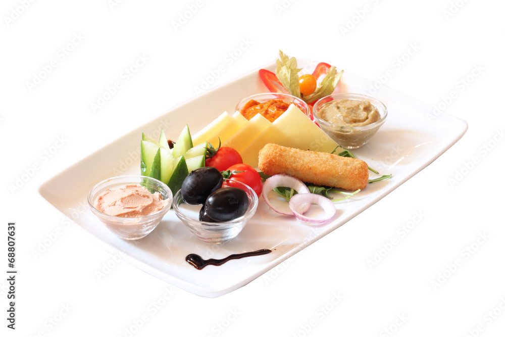 Delicious breakfast dish with various food