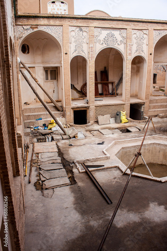 Khan-e Ameriha historic house during reconstruction in Kashan photo