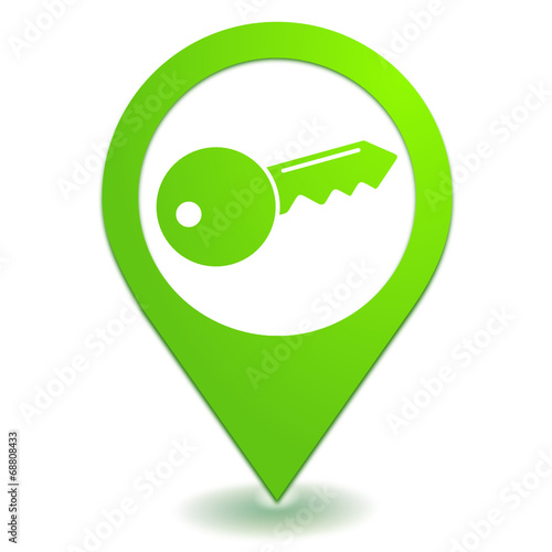 clef sur symbole localisation vert