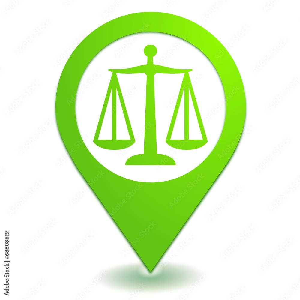 Vecteur Stock justice balance sur symbole localisation vert | Adobe Stock