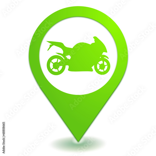 moto sur symbole localisation vert
