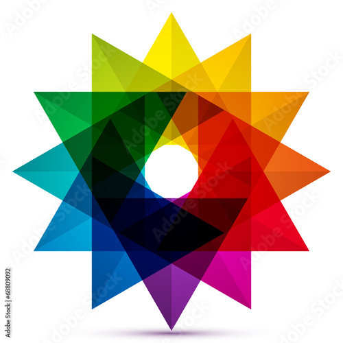 Colored triangles in a circle