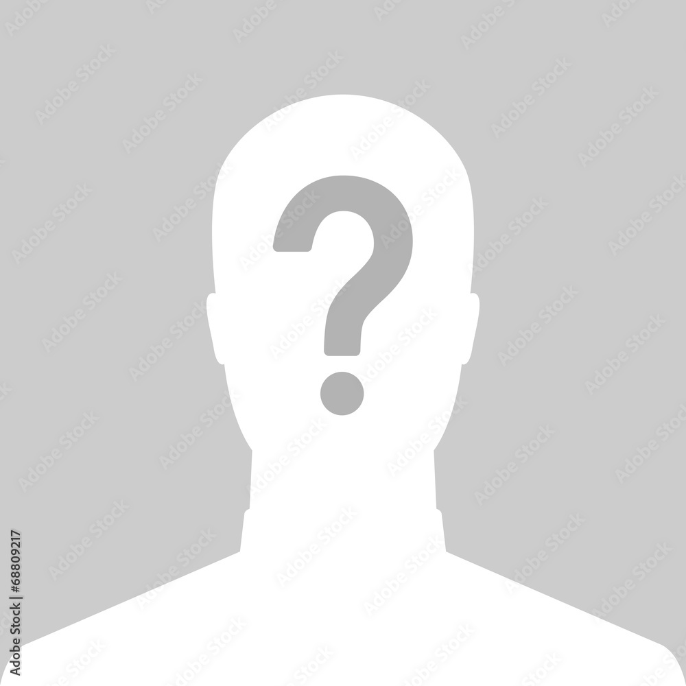 Man silhouette icon with question mark sign - light version Man silhouette icon with question mark sign - light version