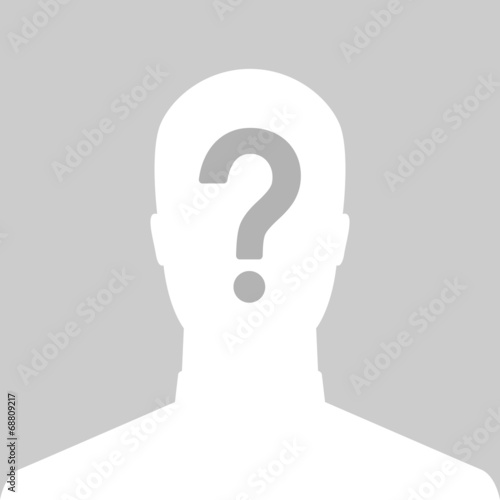 Man silhouette icon with question mark sign - light version