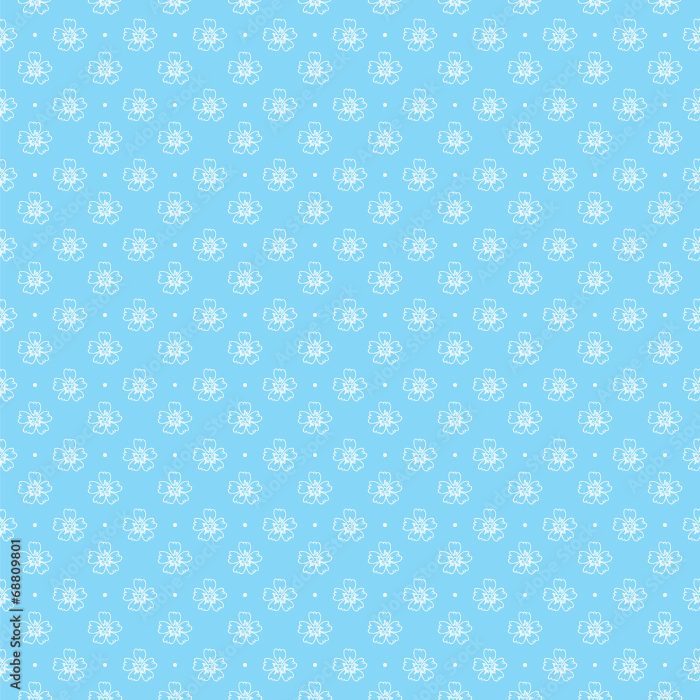 Seamless pattern of outlines white flowers Seamless pattern of outlines white flowers