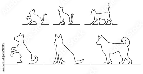 cat and dog silhouette