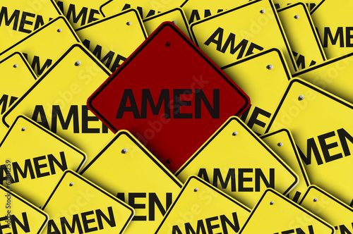 Amen written on multiple road sign