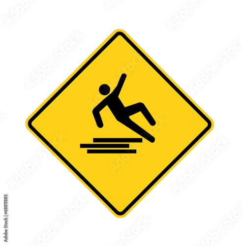 road sign - slipping man