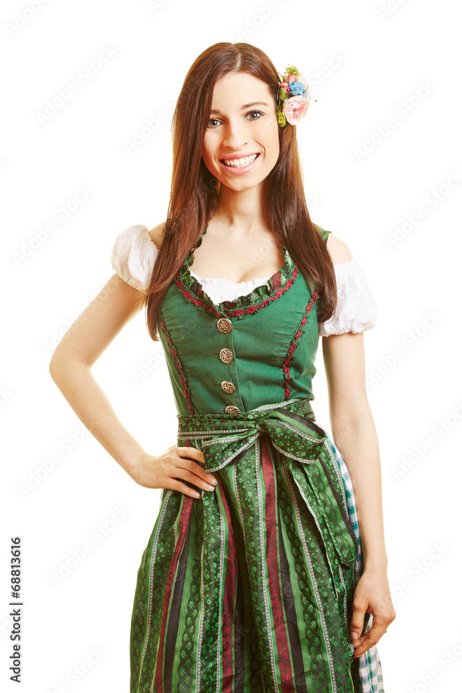 Lächelnde Frau im grünen Dirndl Lächelnde Frau im grünen Dirndl