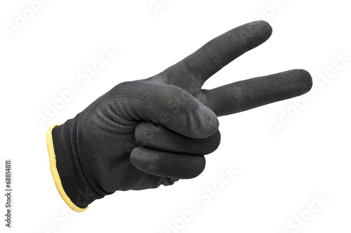 black work gloves isolated
